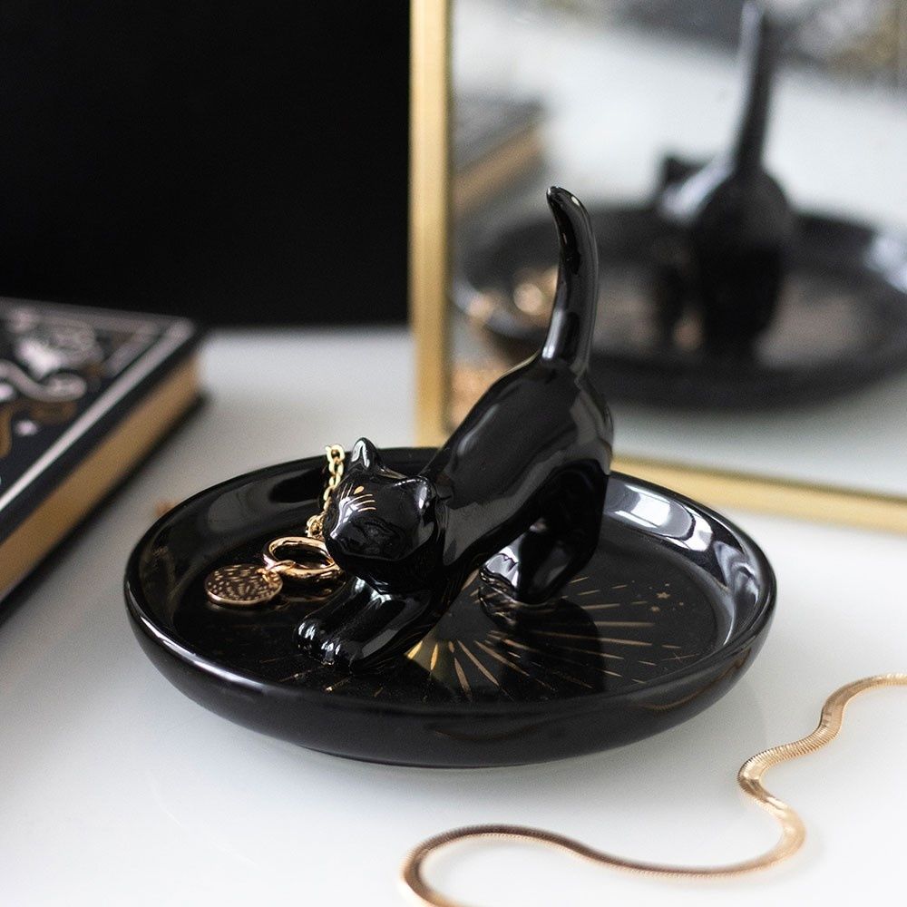 Something Different - Black Cat Magick Trinket dish - Black